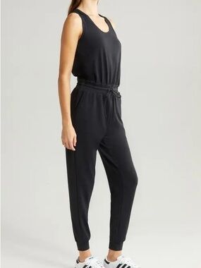 Zella Black Sleeveless Drawstring Jumpsuit XXL